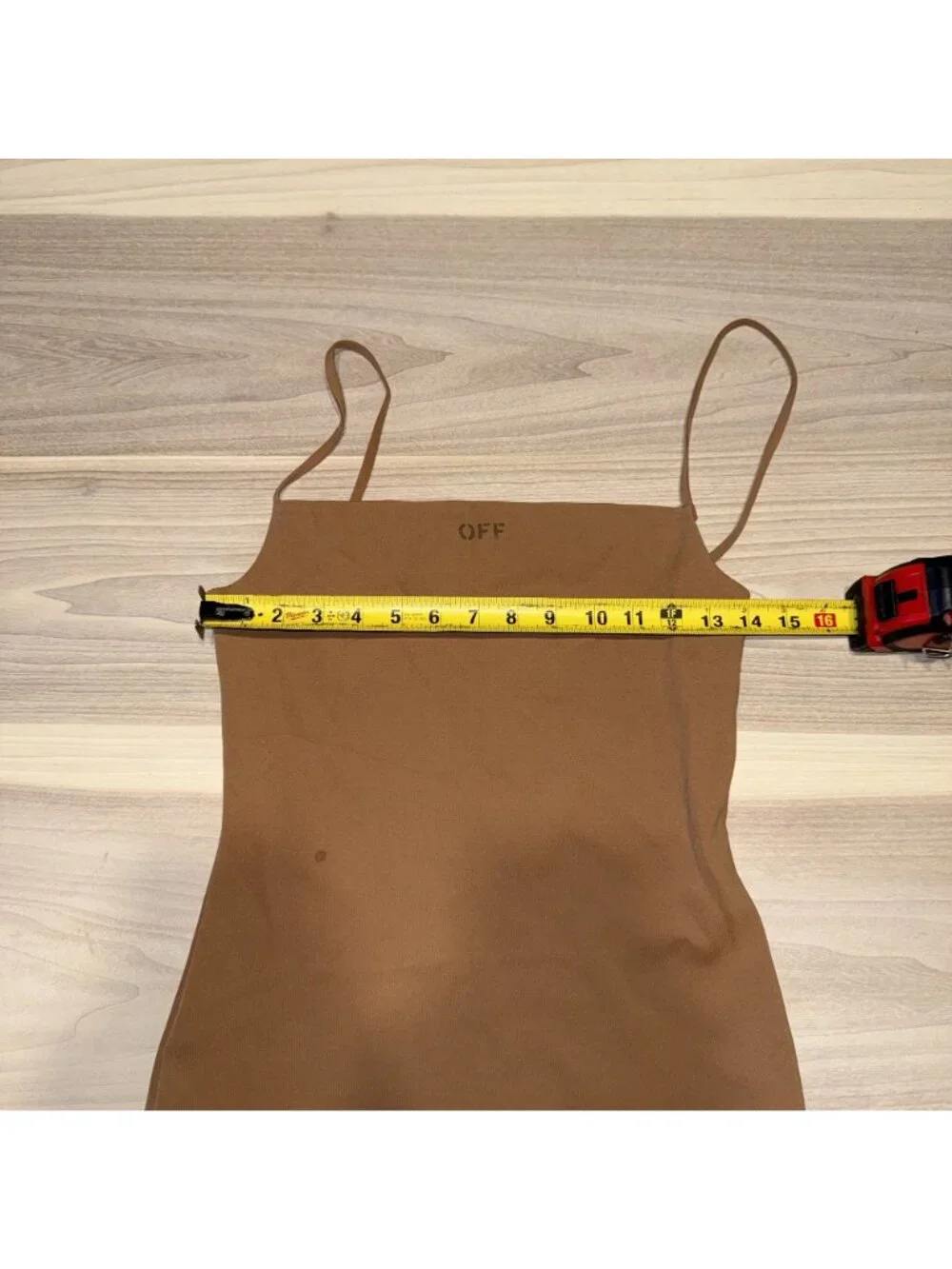 Off-White Brown Logo Sleeveless Stretch Midi Pencil Dress Women's IT 40 US 4